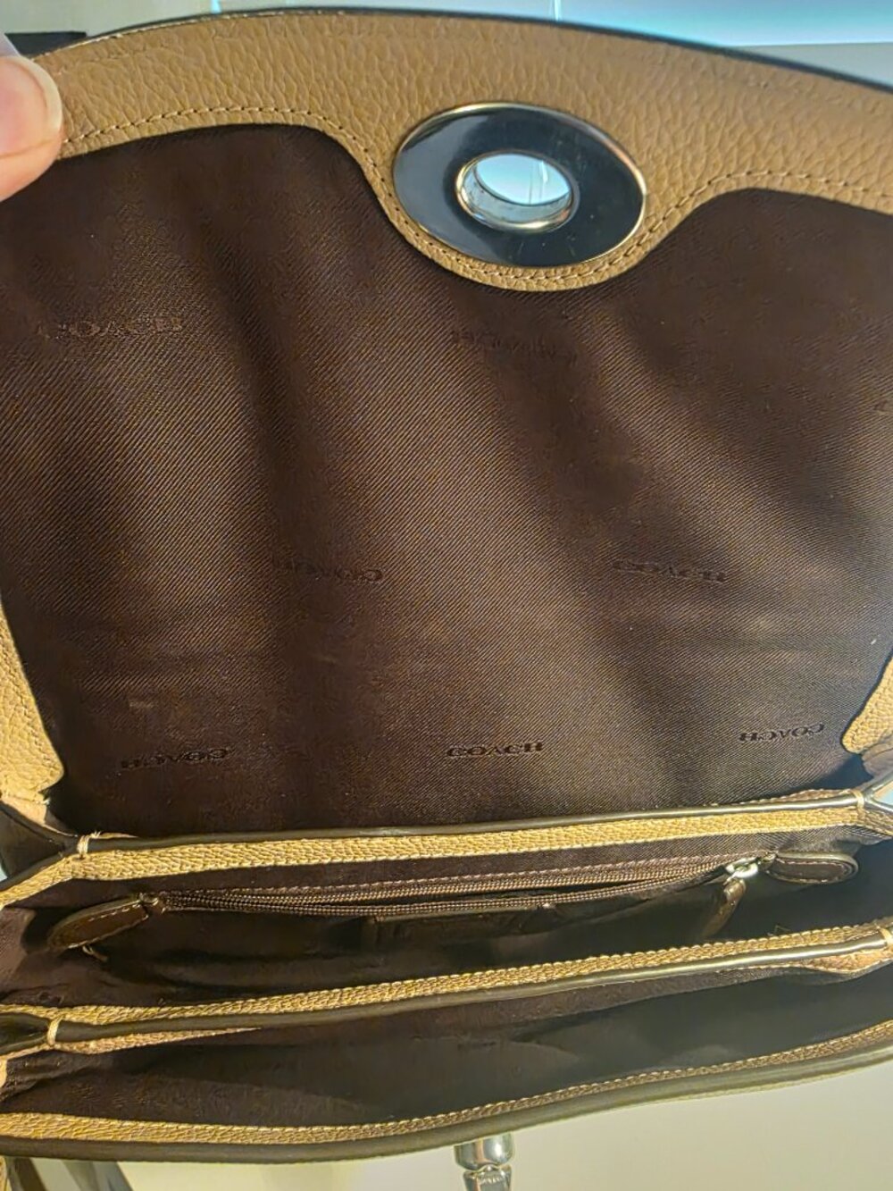 Coach Cassie Pebbled Leather Crossbody bag in Taupe Silver - Picture 10 of 11